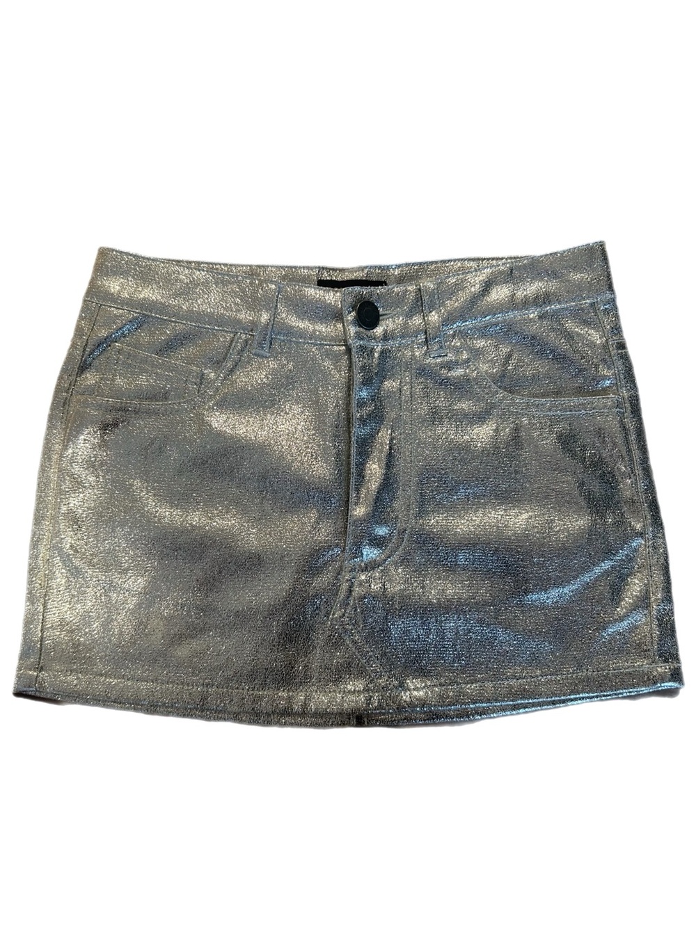 Katie J NYC Silver Mini Skirt (size small)